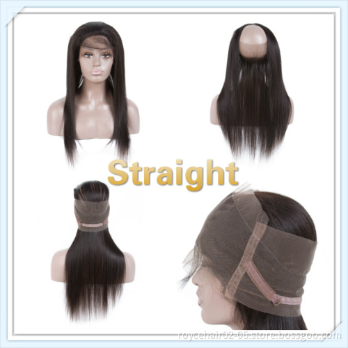 Thin Skin Transparent Pre plucked 360 Degree Human Hair Full Lace Frontal Closure with Baby Hair